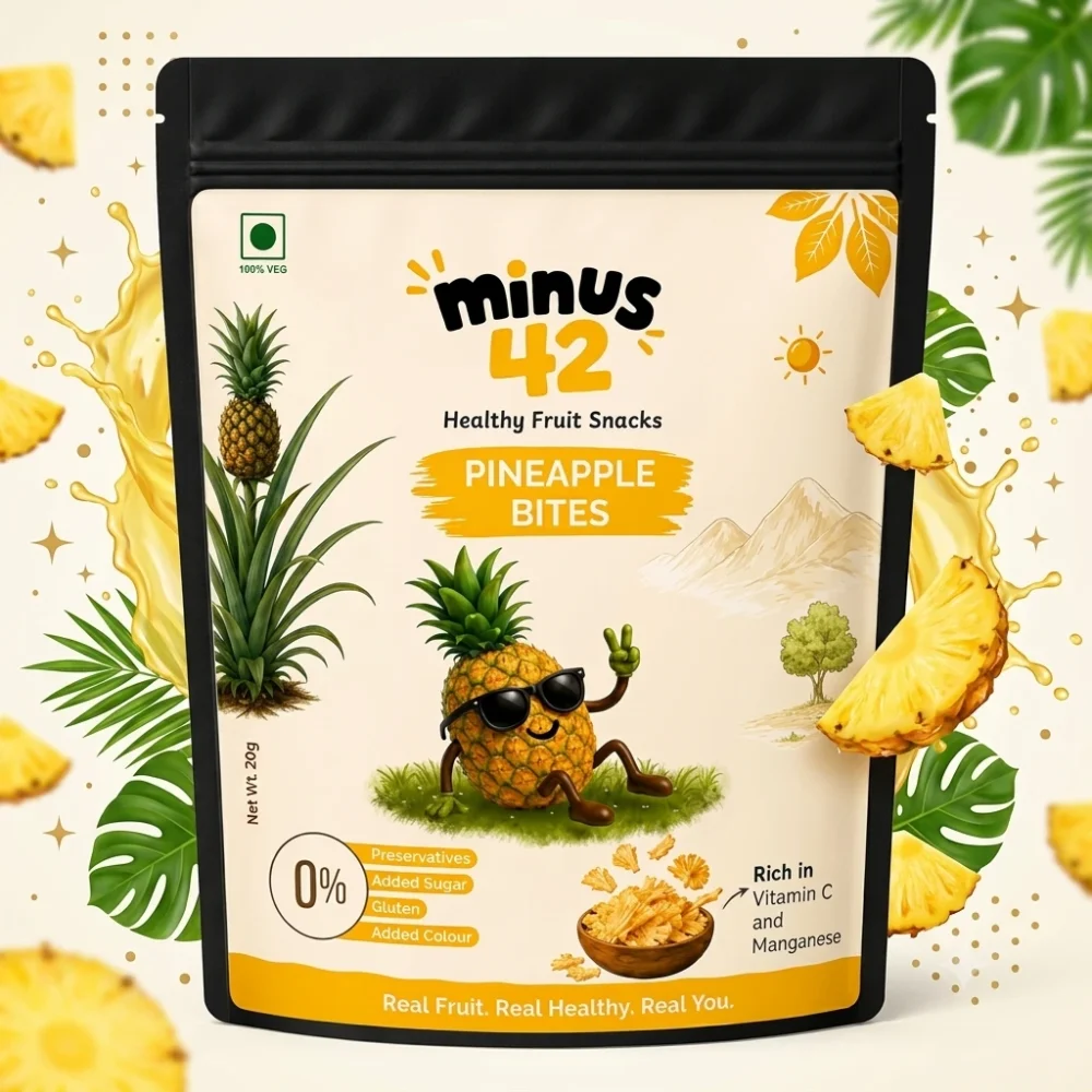 Minus42 Pineapple Bites – Freeze-Dried Pineapple